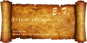Erlich Tímea névjegykártya
